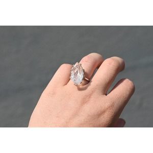 Raw stone rings, unique engagement ring, 925 sterling silver size 5 6 7 …